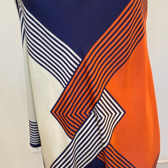 Rachel Roy Womens Navy Orange White Handkerchief Sleeveless Dress / Size S - Picture 12 of 14